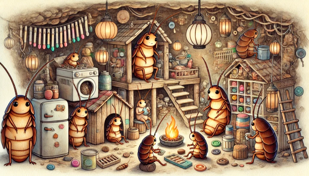 Cockroach Community Living Illustration Creature Courage