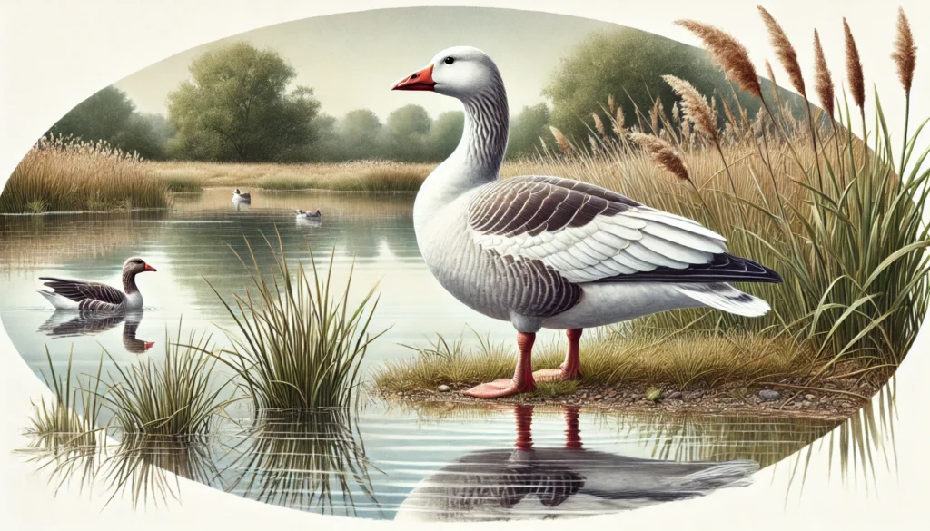Beautiful Goose Illustration Creature Courage