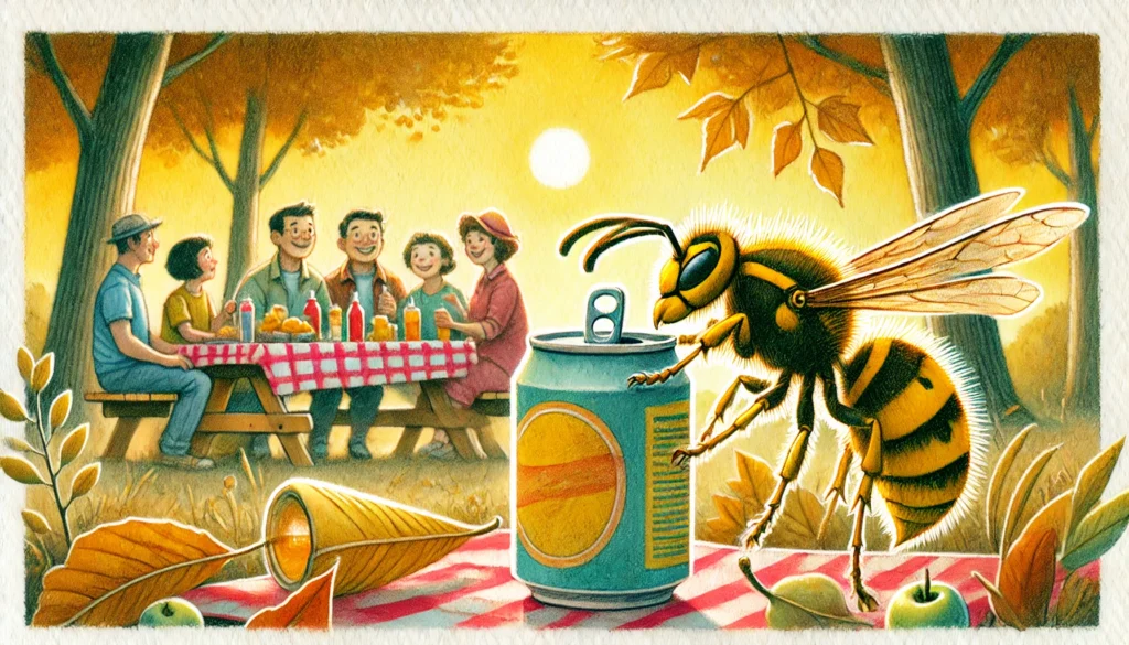 Yellow Jacket Enjoying Soda Art Creature Courage